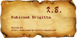 Kubicsek Brigitta névjegykártya
